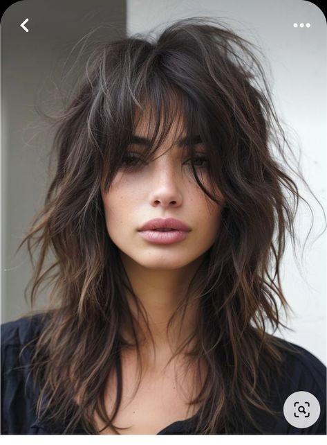 Long Shaggy Haircuts, Curly To Straight Hair, Long Shag Hairstyles, Rocker Hair, Modern Shag Haircut, Long Shag Haircut, Long Shag, Haircut 2024, Choppy Layers