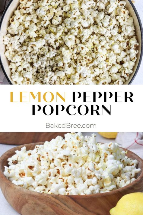 Transform a classic snack into a gourmet treat with this amazing Lemon Pepper Popcorn Recipe. Savor the perfect blend of tangy lemon and savory pepper, creating a snack that's bursting with flavor. Lemon Pepper Popcorn, Lemon Popcorn, Baked Bree Recipe, Popcorn Recipe, Homemade Condiments, Healthy Baking Recipes, Homemade Fudge, Gourmet Treats, Gourmet Popcorn