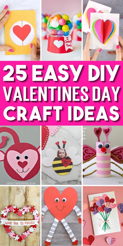 Get creative this Valentine's Day with our beautiful collection of DIY Valentine's Day crafts for kids and adults. Show your affection with thoughtful Valentine's gifts for him or craft your own heartfelt Valentine's Day card to express your love. Dive into the world of love and creativity with a variety of heart-themed craft ideas, Valentine's Day paper crafts, or Valentine's Day wreaths that are perfect for the occasion. Valentine Paper Crafts, Valentines Day Crafts, Valentines Kids, Homemade Valentines Day Cards, Easy Valentines, Valentine's Day Crafts, Easy Valentine Crafts, Diy Valentines Cards, Valentine's Day Crafts For Kids