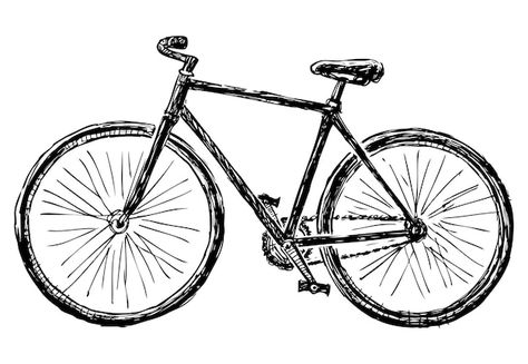 Freehand drawing of bicycle for active w... | Premium Vector #Freepik #vector #bicycle #bike #bike-illustration #bicycle-wheel Bicycle Drawing Simple, Bike Drawing Simple, Cycle Sketch, Draw A Bicycle, Bike Doodle, Drawing Bicycle, Cycling Illustration, Bicycle Sketch, Bicycle Aesthetic