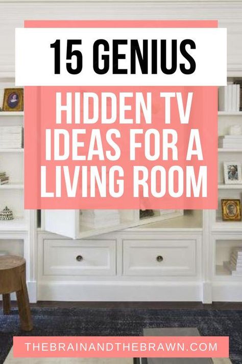 Looking for hidden TV ideas such as how to hide a TV in your living room, or how to hide a TV on the wall? Do you do a TV bookshelf wall unit or hide it another way? If you have a fireplace, should you do it above or to the side of that?
 ... more Hidden Tv Ideas, Tv Bookshelf, Hide Tv Over Fireplace, Wall Cabinets Living Room, Hidden Tv Cabinet, Built In Tv Wall Unit, Tv Above Fireplace, Fake Walls, Billy Ikea