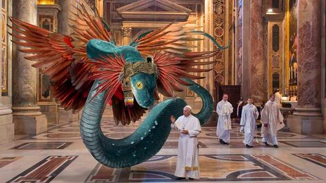 Pope Francis Hosts Feathered Serpent God As Part Of Deity Exchange Program Exchange Program, Feathered Serpent, Pope Leo, Pale Horse, The Onion, Sea Monsters, Pope Francis, God Almighty, Roman Catholic