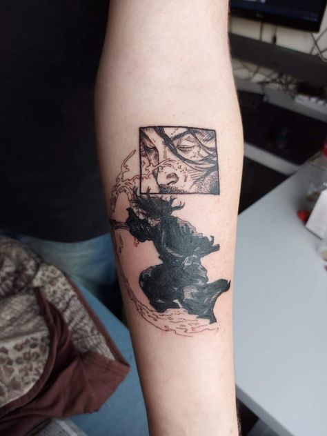 Vagabond Manga Tattoo, Musashi Miyamoto Tattoo, Vagabond Tattoo Ideas, Miyamoto Musashi Tattoo, Musashi Tattoo, Vagabond Tattoo, Vagabond Musashi, Tattoo Ideas Males, Musashi Miyamoto