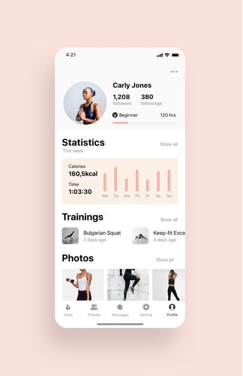 Super Woman Fitness App UI Kit is a pack of delicate Fitness screen templates and set of UI elements that will help you to design clear interfaces for iOS mobile app faster and easier. File includes all recent Sketch App features such as Symbols or Components, Overrides, Resize Options, Text, and Layer Styles. Fitness App Ui, Profile Ui, Iphone Interface, Design Portfolio Layout, Application Ui Design, Profile App, Ui Design Mobile, Woman Fitness, Super Woman