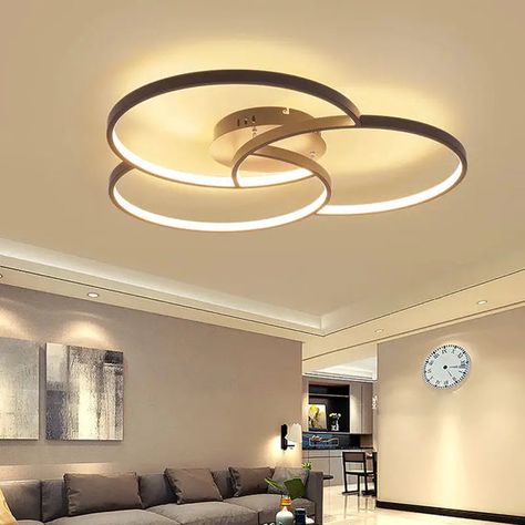 Ceiling Lamps Living Room, Ring Lamp, Bedroom Items, Nordic Decor, Living Room Ceiling, Led Ceiling Lamp, Room Lamp, Black Lamps, Chandelier Pendant Lights