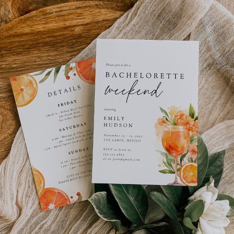 Aperol Spritz Citrus Bachelorette Weekend Invitation Spritz Bachelorette Theme, Aperol Spritz Bachelorette Party, Orange Bachelorette Party, Citrus Bachelorette, Orange Bachelorette, Aperol Spritz Bachelorette, Spritz Bachelorette, Bachelorette Weekend Itinerary, Bachelorette Weekend Invitations