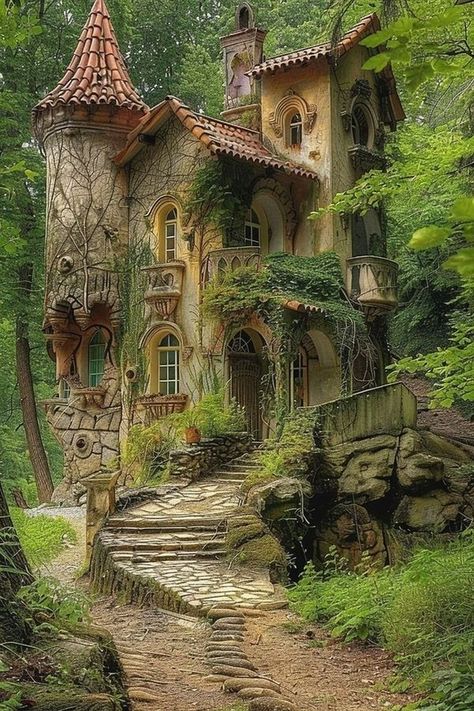 Fairy Tale Homes, Fairytale Houses, Fairy House Crafts, Fairytale House, Storybook Homes, River Trip, Fairytale Cottage, The Two Towers, Garden Architecture