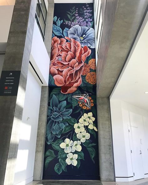 Floral Murals, Louise Jones, Graffiti Images, Flower Mural, Institute Of Contemporary Art, Best Street Art, Murals Street Art, Art Graffiti, Mural Wall Art