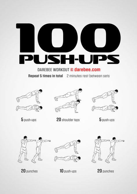 100 Push-Ups Workout Calestetics Workouts, Darebee Workout, Hit Workout, Burpee Workout, Waktu Solat, 50 Push Ups, Army Workout, Superhero Workout, Trening Sztuk Walki