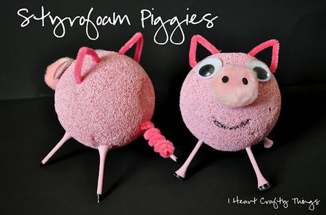 I HEART CRAFTY THINGS: Styrofoam Piggies Humpty Dumpty Craft, Styrofoam Ball Crafts, Nursery Rhymes Preschool Crafts, Pig Coloring Pages, Foam Ornaments, Styrofoam Crafts, Peppa Pig Coloring Pages, Pig Crafts, Foam Art