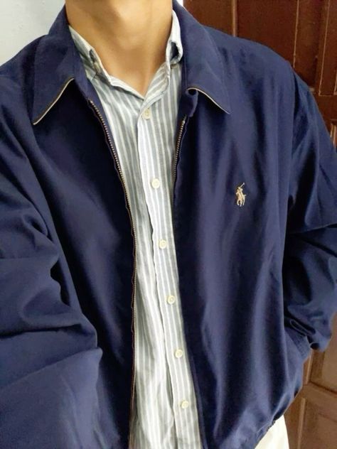 Ralph Lauren Harrington Jacket Outfit, Ralph Lauren Outfits Man, Ralph Lauren Aesthetic Men, Ralph Lauren Men Outfit, Marines Aesthetic, Old Money Outfits For Men, Office Old Money, Ralph Lauren Harrington Jacket, Old Money Men