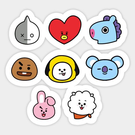 fanart of bt21 designs -- Choose from our vast selection of stickers to match with your favorite design to make the perfect customized sticker/decal. Perfect to put on water bottles, laptops, hard hats, and car windows. Everything from favorite TV show stickers to funny stickers. For men, women, boys, and girls. Cute Stickers To Print Korean, Sticker Making Diy, Cute Homemade Stickers, Bt12 Sticker, Handmade Stickers Ideas, Bt21 Stickers Printable Hd, Bt 21 Stickers, Stickers On Everything, Bts Stickers Printable Aesthetic