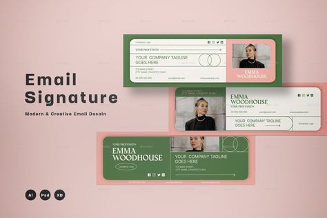 Email Signatures Ideas, Email Signature Design Creative, Aesthetic Email, Creative Email Signatures, Signature Inspiration, Signature Mail, Email Footer, Email Signature Design, Mail Signature