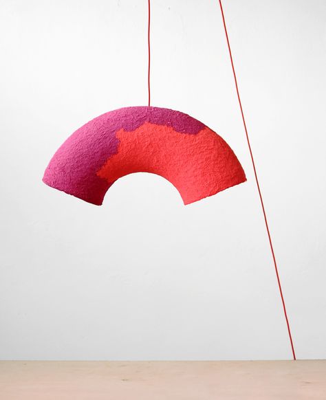 Polina Miliou's Paper Pulp Pieces Have So Much Personality She Sometimes Gets Mad At Them - Sight Unseen Paper Chandelier, Curvy Silhouette, Colorful Lamps, Paper Pulp, Sight Unseen, Handmade Lighting, Ceramic Lamp, Paper Clay, Paper Sculpture