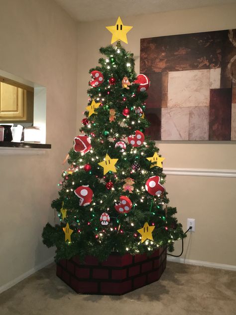 Mario Christmas Mario Themed Christmas Tree, Mario Bros Christmas Tree, Super Mario Bros Christmas Tree, Mario Christmas Decorations, Mario Kart Christmas Tree, Super Mario Christmas Tree, Mario Christmas Tree, Nintendo Christmas Tree, Super Mario Christmas Tree Nintendo