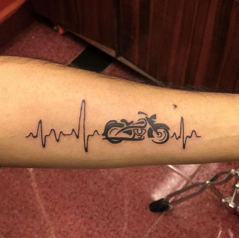 Motorcycle Handlebars Tattoo, Motorcycle Memorial Tattoo, Motorbike Tattoo Ideas, Ash Tattoo, Brother Tattoo, Bike Tattoo, Neon Tattoo, Celestial Tattoo