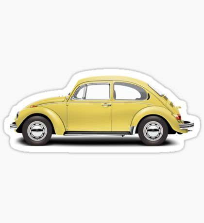 1972 Volkswagen Beetle - Saturn Yellow Sticker Volkswagen Beetle Stickers, Yellow Stickers, Volkswagen Beetle Convertible, Homemade Stickers, Tumblr Stickers, Hydroflask Stickers, Volkswagen Bus, Vintage Hippie, Stickers For Sale