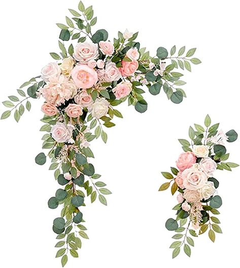 Amazon.com: RESOYE Pink Artificial Wedding Arch Flowers Kit, 2 Pcs Garlands Silk Peony Flower Swag Welcome Sign Floral Garland Wreath for Ceremony Party Home Decor, 19.7x27.5 inch, 9.8x19.7 inch : Home & Kitchen Flower Swag, Big Wall Decor, Garland Wreath, Wedding Arch Flowers, Arch Flowers, Artificial Garland, Silk Peonies, Small Wreaths, Rose Garland