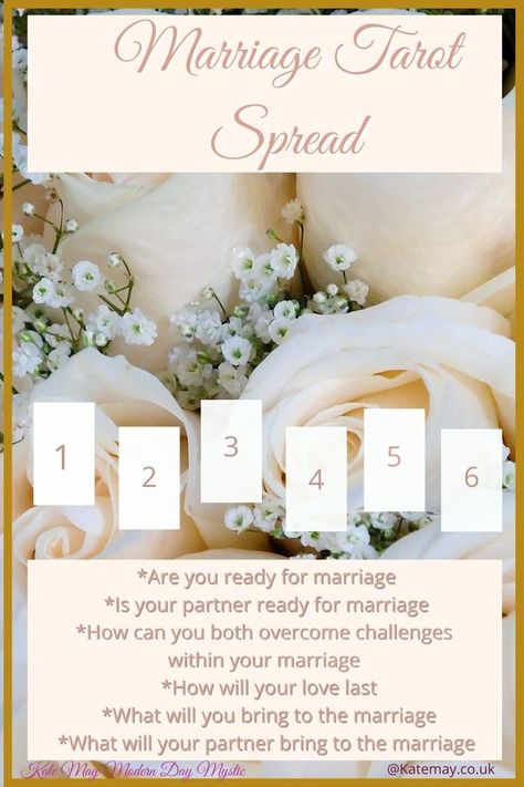 Getting married? Check this out! Marriage Tarot, Wedding Tarot, Tarot Card Layouts, Ready For Marriage, Tarot Card Spreads, Tarot Book, Tarot Spread, We Get Married, I Got Married