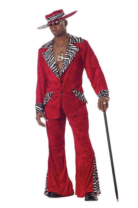 80s Pimp costume outfit for men adults Pimp Outfits, Zebra Halloween Costume, 70s Outfits Men, Pimp Costume, Fly Costume, 80s Outfit Ideas, 80's Party Outfit, 70s Costume, Party Outfit Men