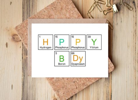 Excited to share this item from my #etsy shop: Periodic Table Birthday Card, Nerdy Birthday Card, Science Card, Birthday Card for Nerds, Geek Card, Nerd Card, For Him, For Men, Teacher #birthday #forgeeks #birthdaycard #periodictable #fornerds #scienceteachergift #bigbangtheory Nerd Birthday, Scientist Birthday, Table Birthday, Cards For Men, Marvel Cards, Science Teacher Gifts, Teacher Birthday, Nerd Gifts, Birthday Cards For Men