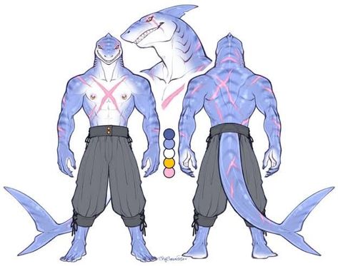 Shark Character Art, Dnd Sharkfolk, Shark People Art, Shark Man Oc, Fishman Character Design, Shark Person Character Design, One Piece Fishman Oc, Fish Person Character Design, Shark Oc Art