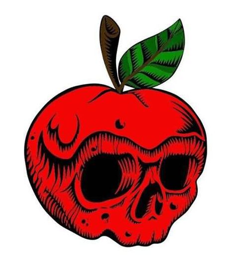 Skull Apple Tattoo, Brain Art Drawing, Apple Tattoos, Bad Apple Tattoo, Apple Skull, Small Daisy Tattoo, Skull Apple, Apple Tattoo, Gothic Drawings