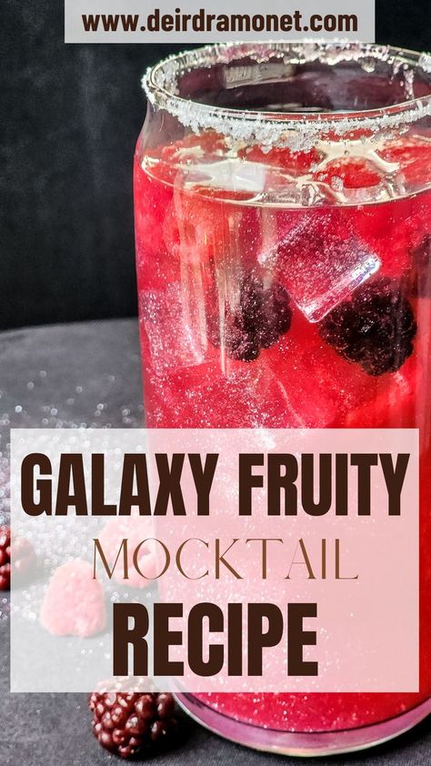 very berry mocktail
galaxy mocktail recipe
fruity mocktail recipe
non alcoholic drink recipe
fruit party drink Mocktail With Glitter, Torani Galaxy Syrup Recipes, Galaxy Mocktail, Edible Glitter Drinks, Dessert Table Recipes, Fruity Mocktail, Glitter Drinks, Bake Easy, Space Food