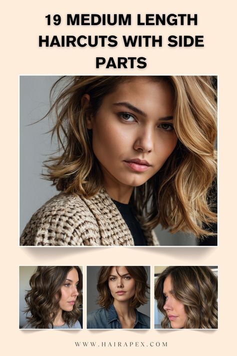 Discover 19 medium-length hairstyles designed around a side part. Whether sleek or textured, these styles will refresh your hair game instantly. #HairTrends #MediumLength Straight Hair Side Part, Hair Cuts Straight, Angular Bob, Hair Side Part, Side Part Bob, Medium Haircut, Medium Length Haircuts, Anti Frizz Serum, Textured Lob