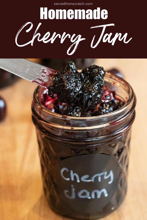 Homemade Cherry Jam, Low Sugar Jam Recipes, Jam Without Pectin, Cherry Jam Recipes, Low Sugar Jam, Preserving Recipes, Cherry Preserves, Apricot Recipes, Bing Cherries