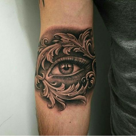 Ojo Iluminati Tattoo, Ojo Tattoo, Realistic Eye Tattoo, Inner Bicep Tattoo, Filigree Tattoo, Omerta Tattoo, Bicep Tattoo, Tattoo Artwork, Tatuaje A Color