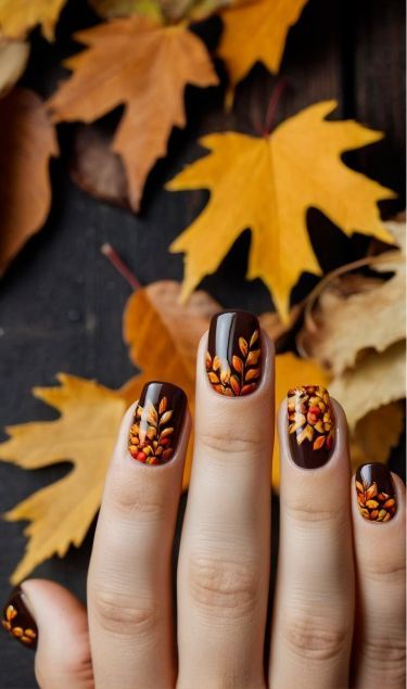 Thanksgiving Nail Art, Fall Nail Trends, Fall Gel Nails, Fall Nail Art Designs, Short Nails Art, Thanksgiving Nails, Festival Nails, Trendy Nail Design, Fall Nail Art