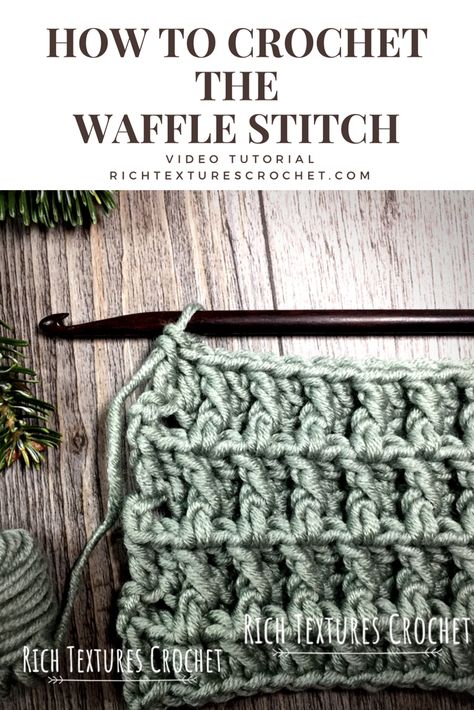 Learn how to create this beautiful waffle texture. A free video tutorial. #crochet Waffle Weave Crochet, Crocheting Tips, Friends Crochet, Craft Crochet, Crochet Stitches Diagram, Cozy Crochet Patterns, Crocheting Ideas, Waffle Stitch, Cozy Crochet