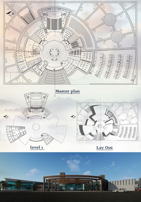 Cultural Centre Architecture Plan, Architectural Plan Presentation, Cultural Center Architecture Projects, Museum Plan Architecture Projects, Cultural Center Architecture, Museum Plan, Commercial Design Exterior, Unique Bedroom Design, Revit Architecture