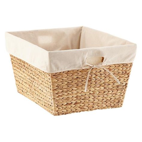 Rectangular Water Hyacinth Tapered Basket | The Container Store Storage Containers For Pantry, Containers For Pantry, Grey Laundry Basket, Stacking Basket, Systems Design, House Organization, Laundry Hampers, Rectangular Baskets, Pantry Organizers