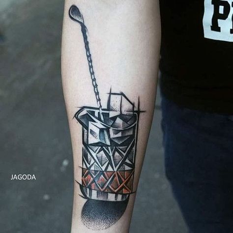 Mixology Tattoo, Cocktail Shaker Tattoo, Bartender Tattoo Ideas, Whiskey Tattoo, Bartender Tattoo, Baking Tattoo, Bar Tattoo, Beer Tattoos, Joker Tattoo Design