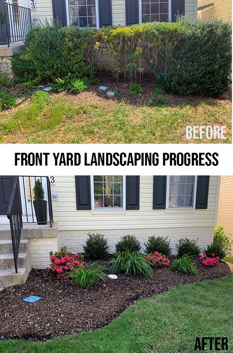 Front Yard Flower Bed, Landscape Ideas Front Yard Curb Appeal, Garden Escape, Front Yards Curb Appeal, Porch Landscaping, Cheap Landscaping Ideas, Small Front Yard Landscaping, Front Yard Design, Front Yard Garden Design