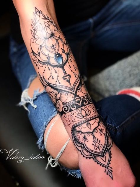 Mandala Sleeve Tattoos For Women, Wrist Arm Tattoos For Women, Mandala Half Sleeve Tattoo For Women, Wrist Sleeve Tattoos For Women, Boho Arm Tattoo, Mandala Arm Tattoos For Women, Henna Sleeve Tattoos For Women, Mandala Tattoo Design Women Arm, Mandala Hand Tattoo For Women