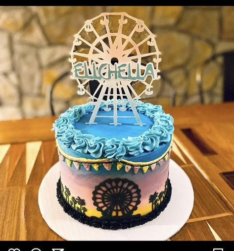 Coachella Themed Cake, Coachella Birthday Cake, Coachella Cake, Coachella Theme, Coachella Birthday, Cake Festival, Coachella Party, 40th Birthday Cakes, Number Cake