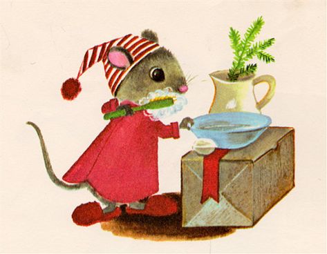 An unwelcome tradition: Santa Mouse. – The Bitter Lemon Santa Mouse, Mouse Illustration, Biggest Elephant, Holiday Stories, Michael Brown, Retro Images, Childrens Books Illustrations, Christmas Mouse, Christmas Past