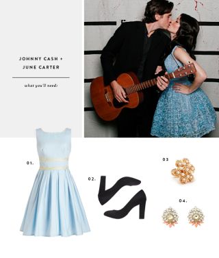 Clever No-Sew Halloween Costume Ideas - Verily Johnny And June Halloween Costume, Johnny Cash And June Carter Costume Halloween Couples, June Carter Cash Costume, Johnny Cash June Carter Costume, Johnny Cash And June Carter Costume, Johnny And June Costume, Johnny Cash Costume, Lucille Bluth, Richie Tenenbaum