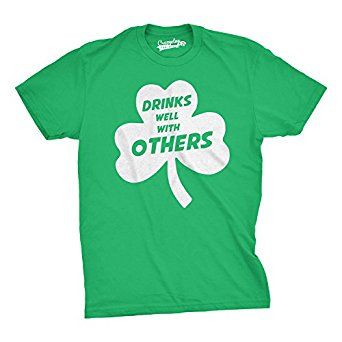 Funny St. Patrick's Day T-Shirt Party Pooper, Drinks Well With Others, Irish Party, Nerdy Shirts, Mens Clothing Store, Long Night, Shamrock Shirt, Funny Shirts For Men, Saint Patricks