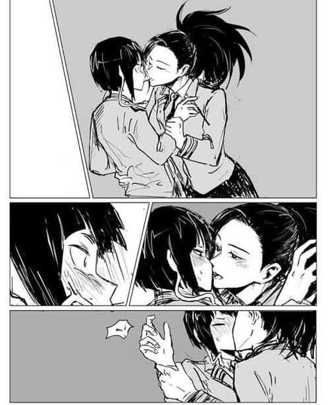 Momojirou Comics, Mha Momo X Jiro, Momo X Jirou, Kissing Comics, Yuri Comics, Ichigo Y Rukia, Yuri Manga, Lesbian Art, My Hero Academia Shouto