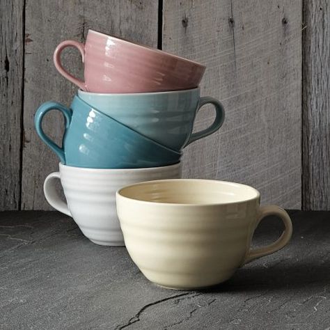 Crafted Oversized Mug Big Mugs Coffee, Pretty Ceramics, Cup Story, Big Mugs, Contemporary Dinnerware, Dinnerware Set Modern, Fun Mugs, Big Mug, Modern Dinnerware