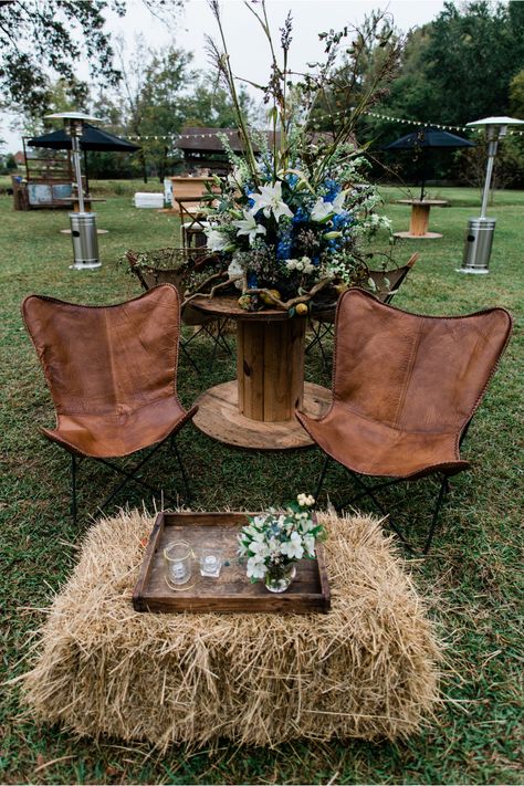 Leather Butterfly Chair, Chair Rentals, Western Birthday Party, Leather Butterfly, Country Party, Western Birthday, Rustic Party, Western Theme Party, Western Parties