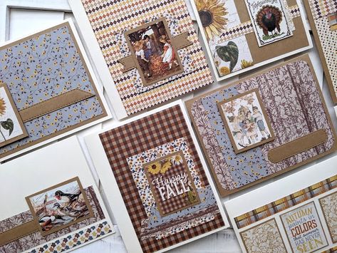 6x6 Paper Pad Tutorial using Authentique Splendor by Jess Crafts Paper Pad Cards, Jess Crafts, Distress Markers, Harlequin Pattern, Coffee Cards, Card Layouts, Whimsy Stamps, Card Making Tutorials, Fall Cards