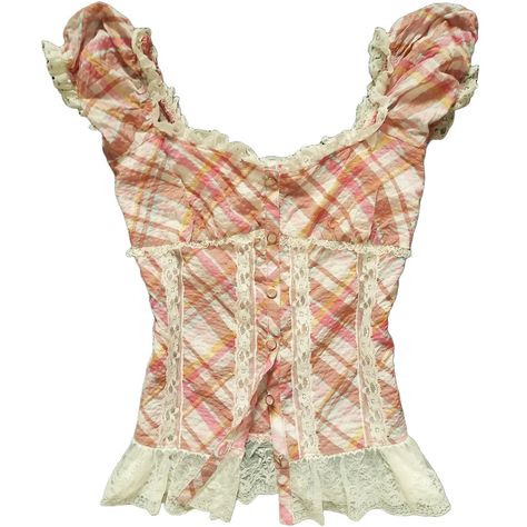 Milk Made Top, Vintage Gingham, Gingham Top, Milkmaid Top, Lace Trim Top, Gingham Tops, Lace Cami, Pink Gingham, Summer Prints