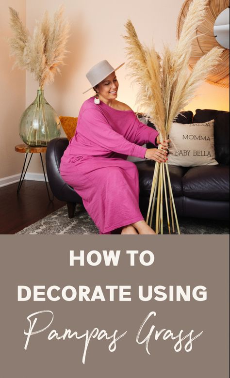 Pampas grass home decor How To Style Large Pampas, Pampas Grass Decor Living Room Modern, Diy Pampas Grass Decor, Pampas Grass Decor Living Room, Tall Pampas Grass Decor, Boho Pampas Grass Decor, Decorate With Pampas, Pampas Grass Diy, Grass Arrangements