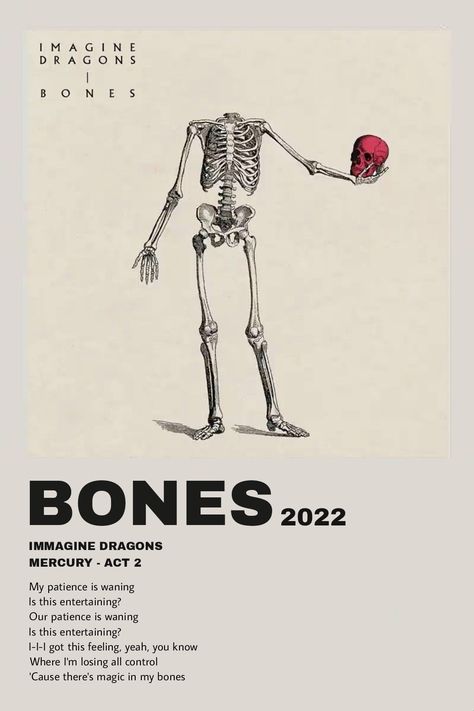 My Patience Is Waning, Imagine Dragons Songs, Imagine Dragons Lyrics, Dragon Bones, Minimalist Music, Pokemon Poster, Dan Reynolds, Music Poster Ideas, Dragon Wall