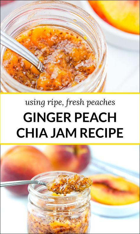 Chia Jam Recipe, Sugar Free Fruits, Low Carb Bagels, Chia Seed Jam, Fruit Spread, Chia Seed Recipes, Ginger Peach, Chia Jam, Keto Journey